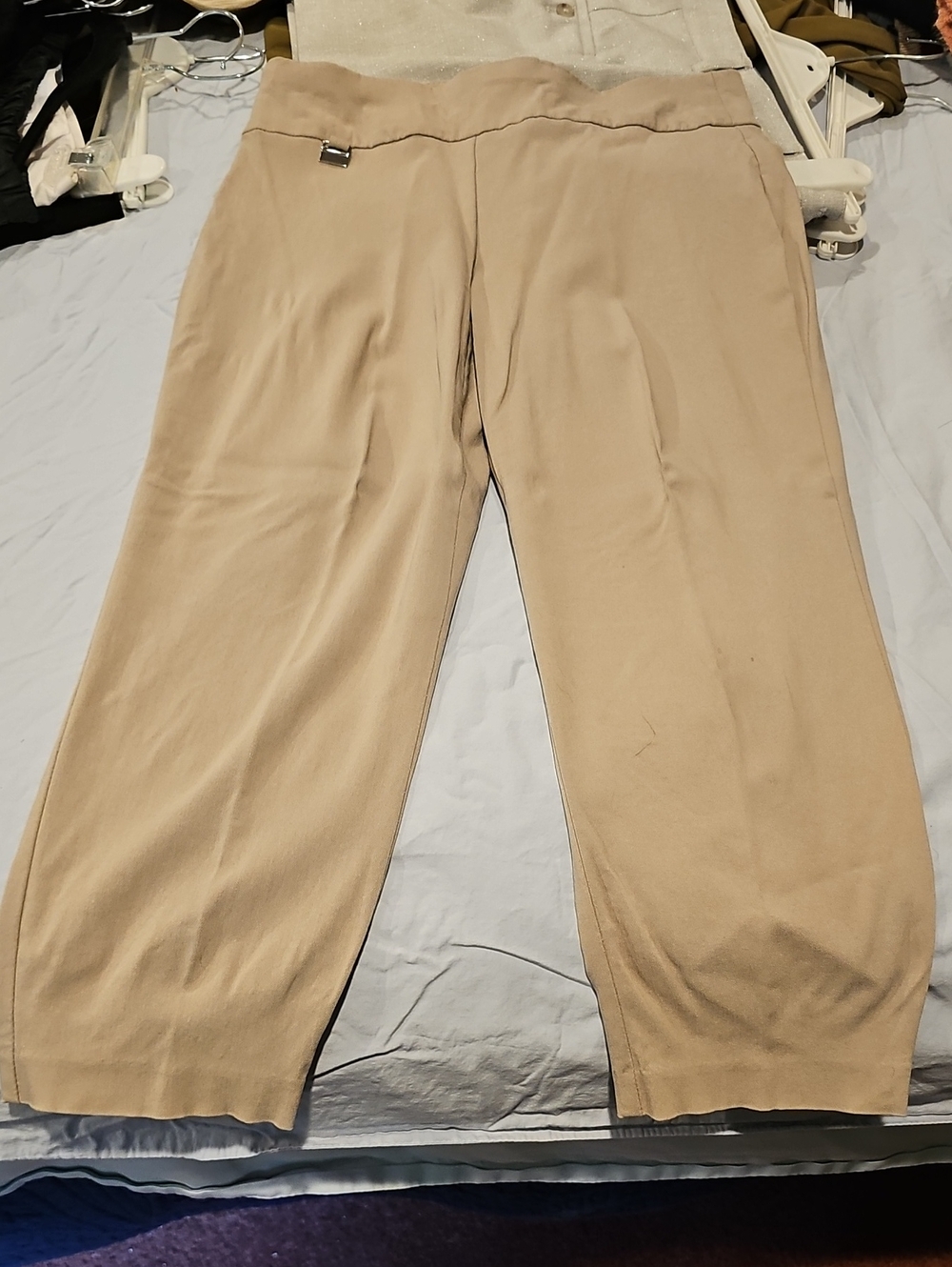 Alfani Women's Light Beige Casual Stretch Capri's With Tummy Control